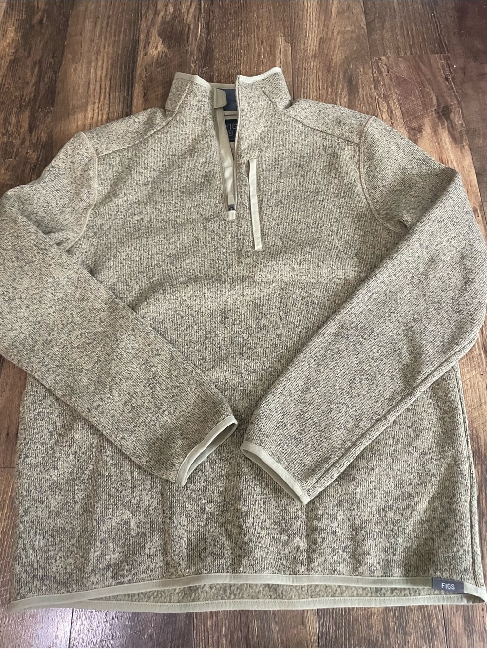 Figs Men's Heathered Gray Quarter-Zip Pullover
